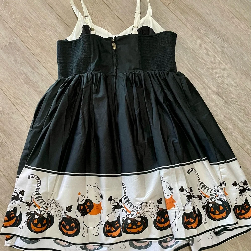 Disney Black and Cream Halloween Winnie the Pooh Print Dress - Picture 4 of 8